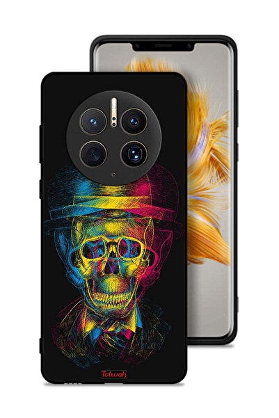 Tolwak غطاء حماية لهاتف هواوي ميت 50 برو بتصميم جمجمة وقبعة ملونة وفن خيالي