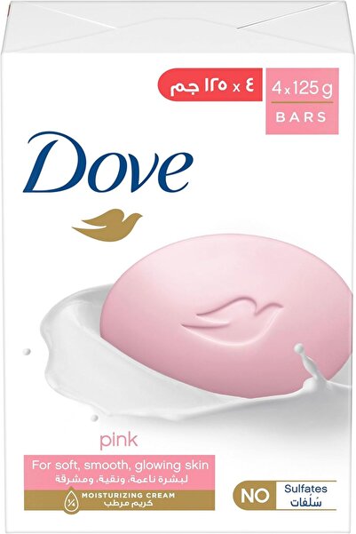 Dove صابون وردي ناعم 4 × 125 جم
