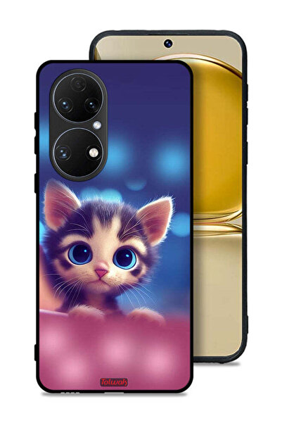 Tolwak Huawei P50E Protective Case Cover Little Cat