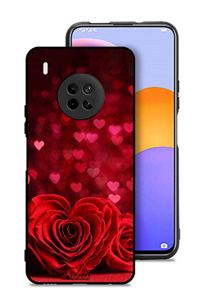 Tolwak Huawei Y9a Protective Case Cover Heart Flowers Abstract Art