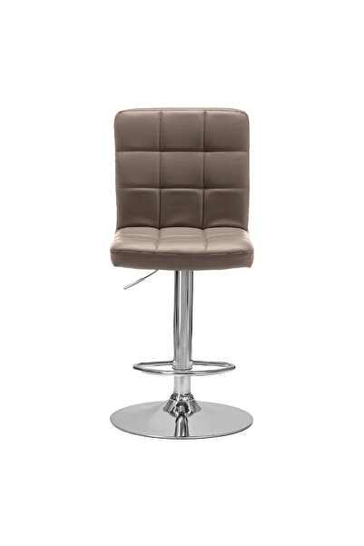 Quasar & Co. Set of 2 bar stools, adjustable height, swivel, non-slip, suitable for the kitchen, eco-leather, beige