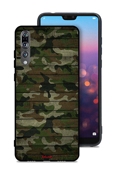 Tolwak Huawei P20 Pro Protective Case Cover Camouflage Wooden Pattern