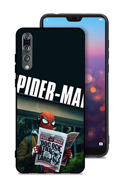 Tolwak غطاء حماية لهاتف هواوي P20 Pro بتصميم سبايدرمان يقرأ جريدة