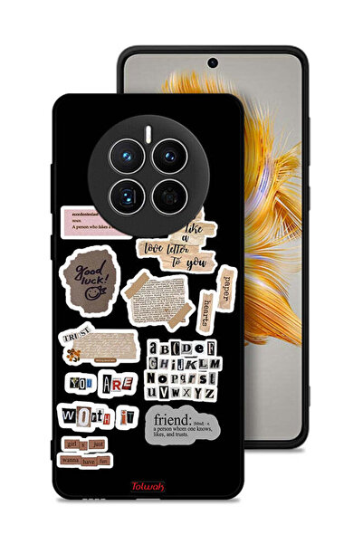 Tolwak غطاء حماية لهاتف هواوي ميت 50 مع ملصقات عبارات الحظ السعيد