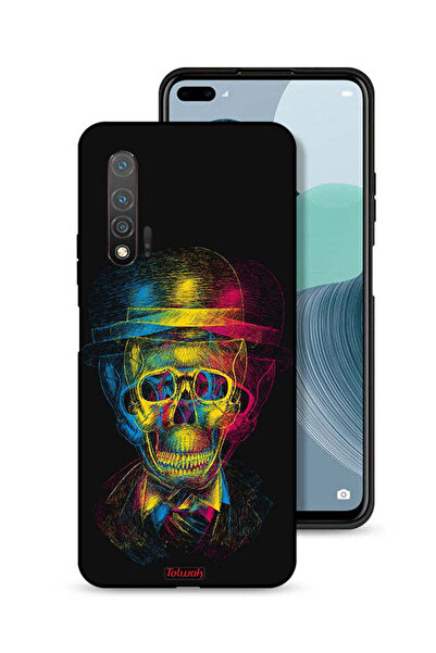 Tolwak غطاء حماية لهاتف هواوي نوفا 6 بتصميم جمجمة وقبعة ملونة وفن خيالي