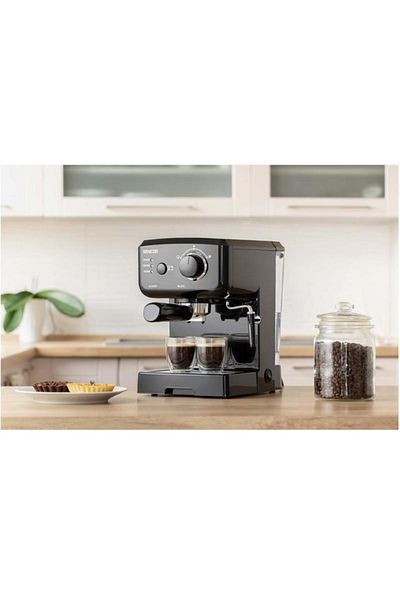 Sencor 1140W 15-Bar Pre-Brew Function Semi-Auto Espresso Machine Black 1.5 Liter