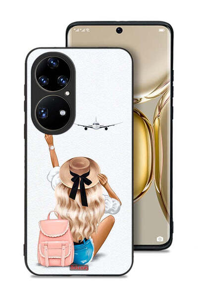 Tolwak غطاء حماية لهاتف هواوي P50 برو - فتاة تحب السفر