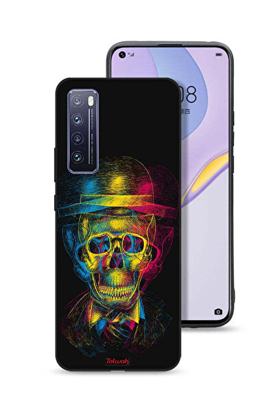 Tolwak غطاء حماية لهاتف هواوي نوفا 7 5G بتصميم جمجمة وقبعة ملونة وفن خيالي