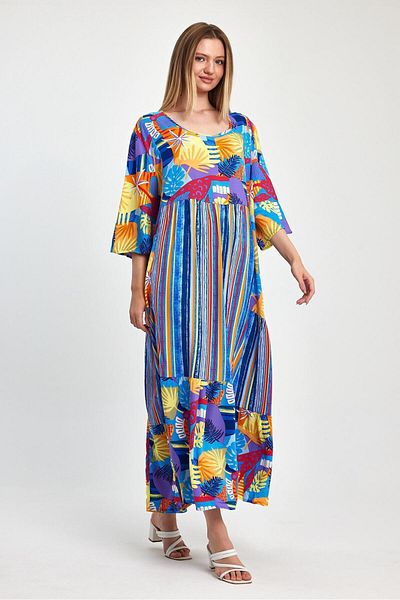 AGORATEKSTİL Women's Patterned Viscose Fabric Dress