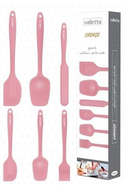 Mena Rise Şirinshop Drongo Heat Resistant Fireproof Non-Stick Silicone Spatula Set 6 Pieces Pink 1108107