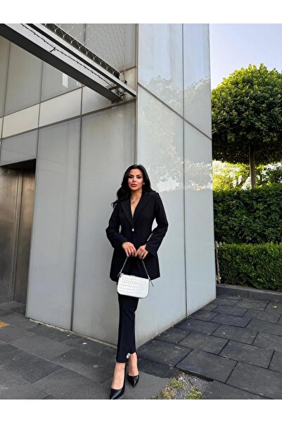 LOBOLIC Women's Stone Detailed Jacket Pants Suit- Bottom Top Set