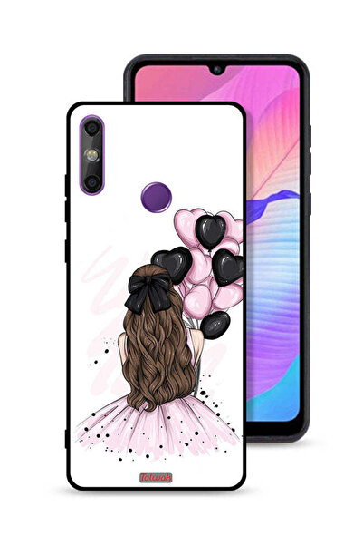 Tolwak غطاء حماية لهاتف هواوي إنجوي 20e بتصميم فتاة تحمل بالونات