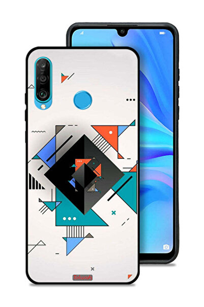 Tolwak غطاء حماية لهاتف هواوي نوفا 4e بأشكال مربعة ومثلثة ونمط تجريدي