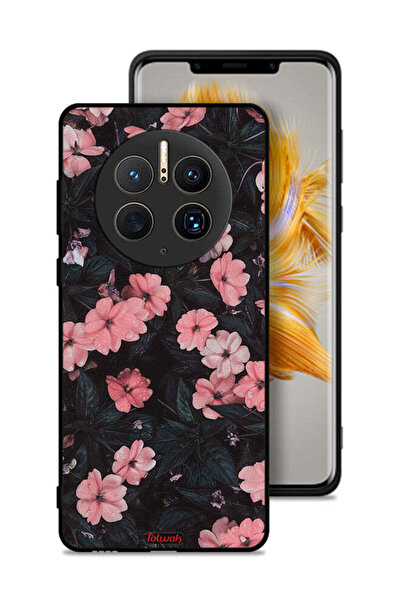 Tolwak غطاء حماية لهاتف هواوي ميت 50 برو - لون الخوخ والورود الصغيرة