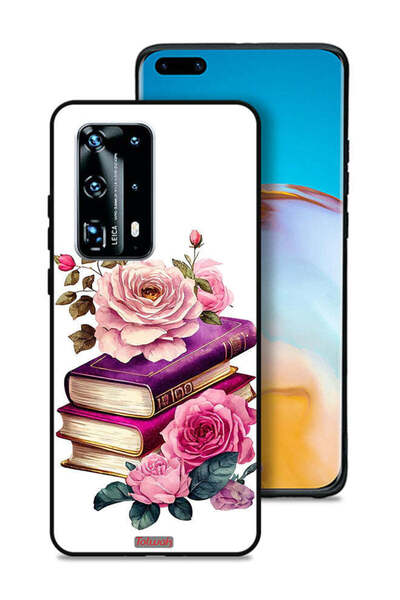 Tolwak غطاء حماية لهاتف هواوي بي 40 برو بلس 5G بنقشة الورود والكتب