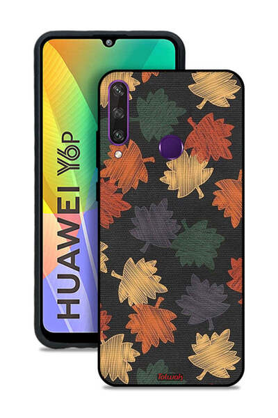 Tolwak Huawei Y6p Protective Case Cover Autumn Leaves Art