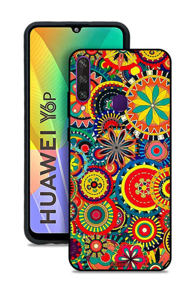 Tolwak غطاء حماية لهاتف هواوي Y6p بنمط ماندالا ملون