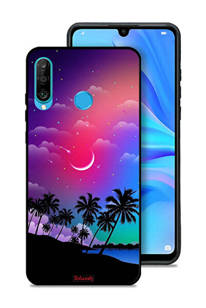 Tolwak غطاء حماية لهاتف هواوي P30 لايت بنقشة قمر في فن الليل