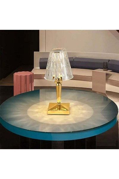 COOYA Crystal Table Lamp,LED Modern Bedside Lamp Atmosphere Nightstand Lamps Creative Ornaments Gold