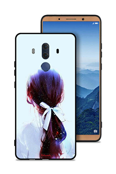Tolwak غطاء حماية لهاتف هواوي ميت 10 برو بتصميم ربطة شعر مع رباط شعر وفن فتاة