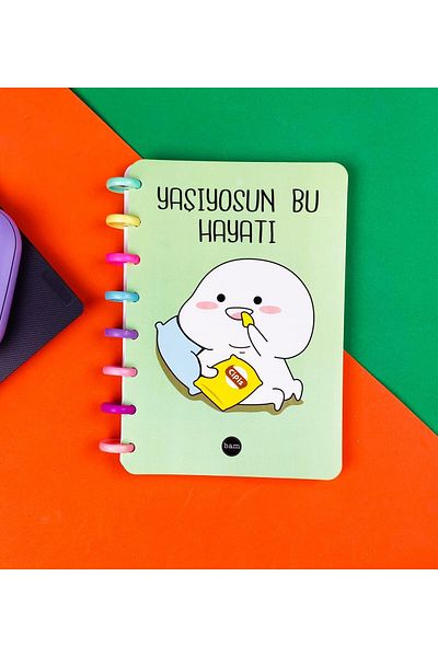 Mena Rise Şirinshop New Generation Heart Spiral Notebook with This Life Design 1108107