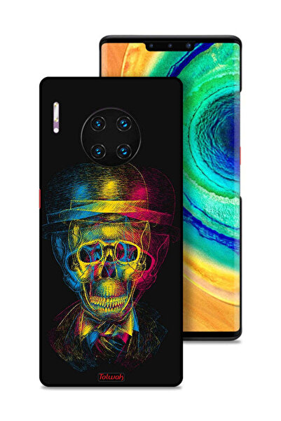 Tolwak غطاء حماية لهاتف هواوي ميت 30 إي برو 5G بتصميم جمجمة وقبعة ملونة وفن خ...