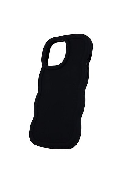 OEM Husa spate Candy pentru protectie iPhone 16, din TPU mat cu margini ondulate, neagra