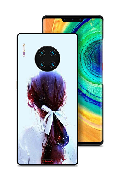 Tolwak غطاء حماية لهاتف هواوي ميت 30 برو بتصميم ربطة شعر مع رباط شعر وفن فتاة