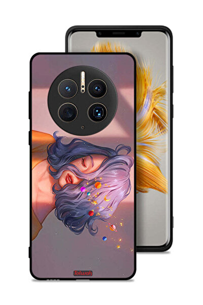 Tolwak Huawei Mate 50 Pro Protective Case Cover Girl And Space Art