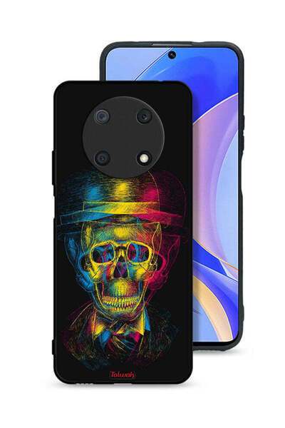 Tolwak غطاء حماية لهاتف هواوي نوفا Y90 بتصميم جمجمة وقبعة ملونة وفن خيالي