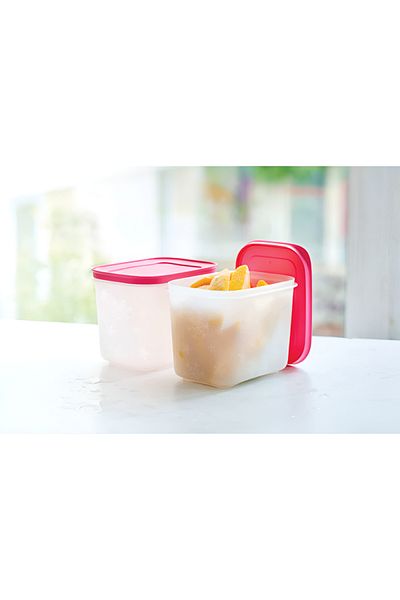 Tupperware 2-Piece BPA-Free Plastic Freezer Mates Tall Container Set