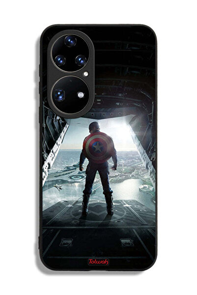 Tolwak Huawei P50 Pro Protective Case Cover Portrait Display Captain America