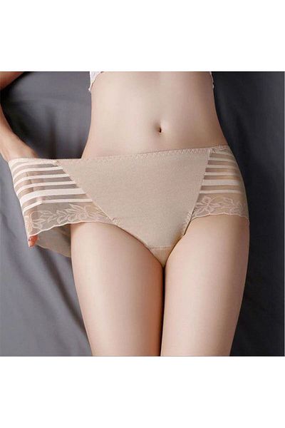 Generic Stylish Floral Lace Hipster Underwear in Soft Cotton Blend Luxury Slim Fit Women's Panty - Red