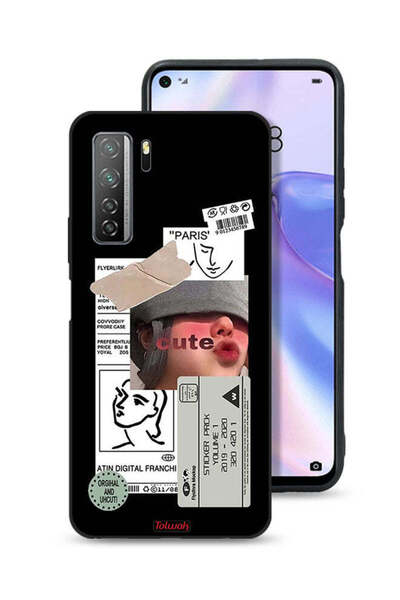 Tolwak غطاء حماية لهاتف هواوي P40 لايت 5G بملصق لطيف