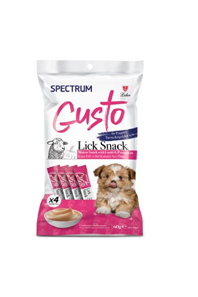 Spectrum Gusto Lick Snack Kuzu Etli ve Bal Kabaklı Yavru Köpek Sıvı Ödül Maması 15 Gr X 4