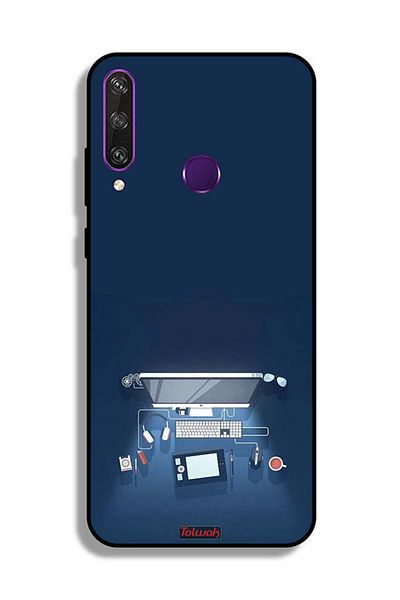 Tolwak Huawei Y6p Protective Case Cover Computer Desk Art