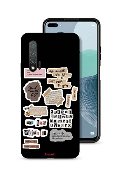 Tolwak غطاء حماية لهاتف هواوي نوفا 6 مع ملصقات اقتباسات الحظ السعيد