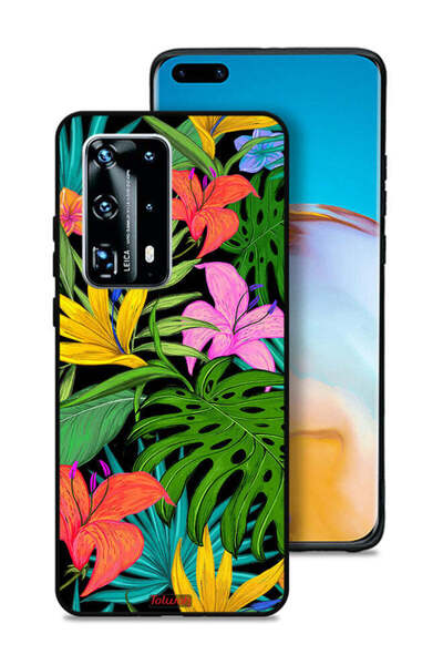 Tolwak غطاء حماية لهاتف هواوي بي 40 برو بلس 5G بنقشة زهور استوائية وأوراق شجر