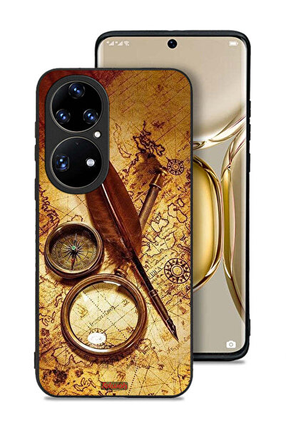 Tolwak غطاء حماية لهاتف هواوي P50 Pro بتصميم بوصلة عتيقة