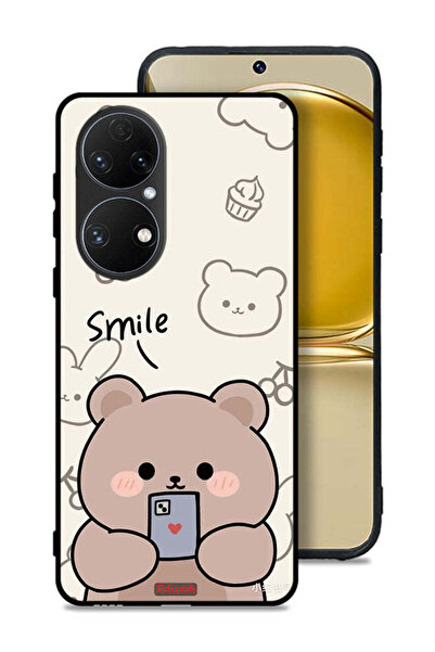 Tolwak غطاء حماية هواوي P50E برسومات الدب المبتسم