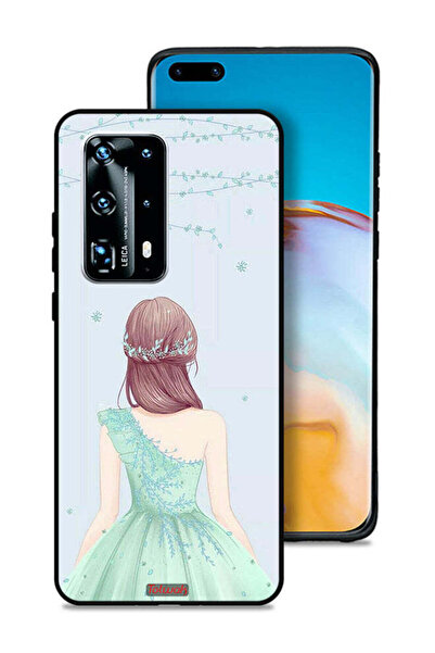 Tolwak غطاء حماية لهاتف هواوي بي 40 برو بلس 5G فتاة لطيفة ترتدي فستانًا مزهرًا