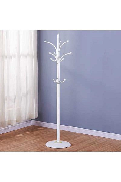 Living Elegant Freestanding Metal Coat Rack – Dual-Level Hook Design, with Marble-Finish Metal Base, 180 cm