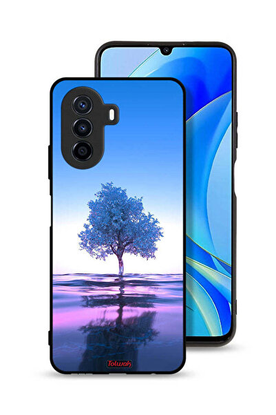 Tolwak غطاء حماية لهاتف هواوي نوفا Y70 بتصميم شجرة نيون وانعكاس مائي فني رقمي