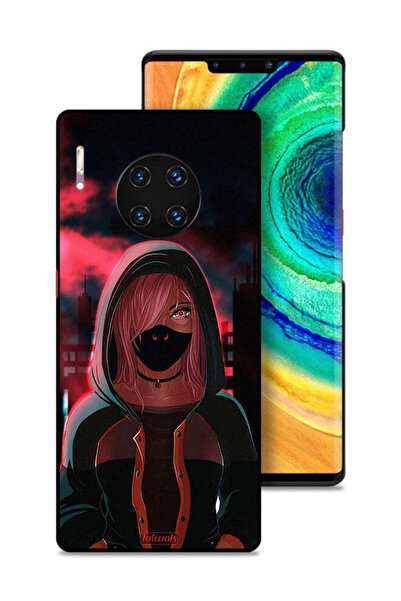 Tolwak غطاء حماية لهاتف هواوي ميت 30 برو، رسمة فتاة ترتدي قناعًا