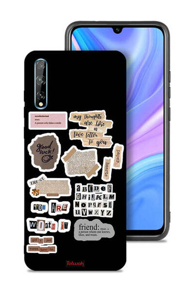 Tolwak غطاء حماية لهاتف هواوي بي سمارت إس مع ملصقات عبارات الحظ السعيد