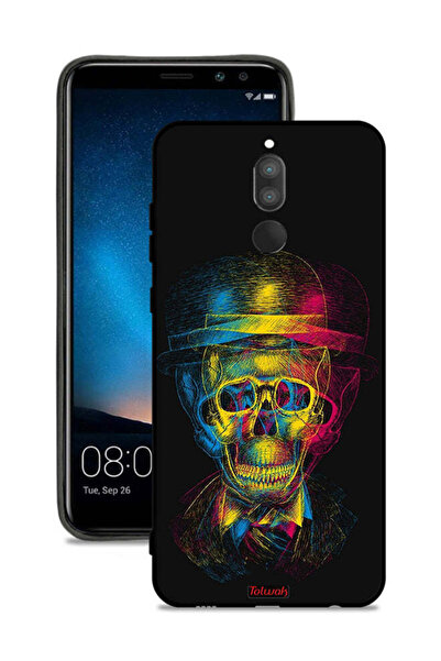 Tolwak غطاء حماية لهاتف هواوي ميت 10 لايت بتصميم جمجمة وقبعة ملونة وفن خيالي