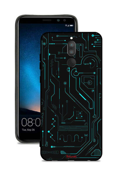 Tolwak غطاء حماية لهاتف هواوي ميت 10 لايت - دوائر فنية رقمية - شاشة متعددة