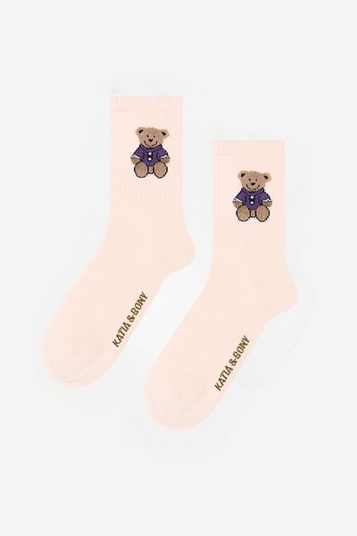 Katia&Bony Șosete de damă cu model Teddy roz