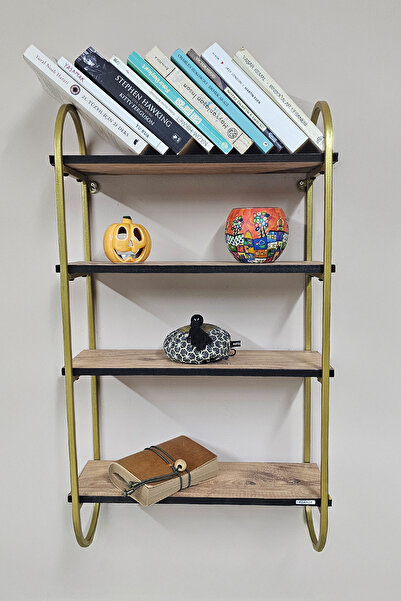 Forada Home & Style Dekoratif Metal Duvar Rafı (4 Raflı)