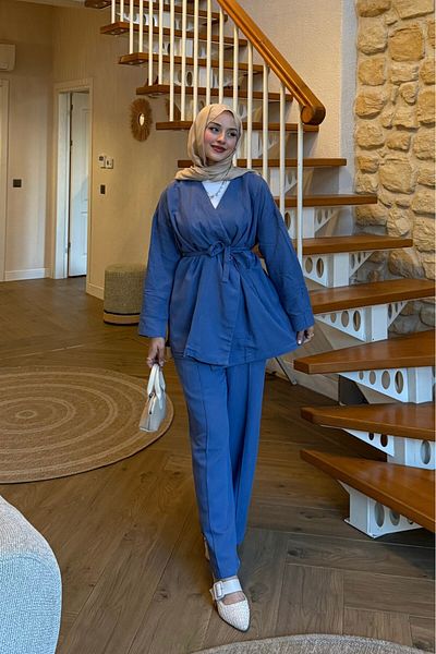 lurex moda Single Button Linen Suit